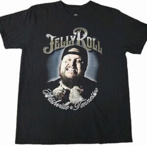 Jelly Roll Tour T Shirt Size 2XL Black The Beautifully Broken 2024 Nashville